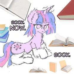Size: 1018x1018 | Tagged: suggestive, artist:tlight, derpibooru import, twilight sparkle, pony, unicorn, g4, book, bookhorse, chest fluff, clothes, colored, colored sketch, colored text, derpibooru exclusive, ear fluff, female, fluffy, funny, horn, image, mare, messy, no pupils, png, simple background, sketch, socks, solo, text, white background, white socks