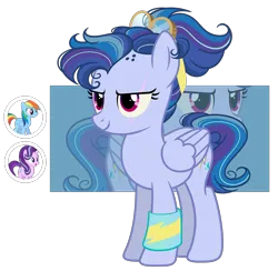 Size: 2957x2888 | Tagged: safe, artist:staricy097, derpibooru import, rainbow dash, starlight glimmer, oc, pegasus, pony, g4, female, image, magical lesbian spawn, mare, offspring, parent:rainbow dash, parent:starlight glimmer, parents:glimmerdash, png, quadrupedal, simple background, transparent background