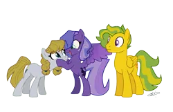 Size: 2775x1800 | Tagged: safe, artist:gallantserver, derpibooru import, oc, oc:cabochon stone, oc:pyrite pie, oc:silt stone, unofficial characters only, earth pony, pegasus, pony, base used, female, image, magical lesbian spawn, male, mare, offspring, parent:marble pie, parent:maud pie, parent:princess luna, parent:spitfire, parents:lunamaud, png, quadrupedal, simple background, stallion, transparent background