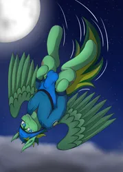 Size: 5000x7000 | Tagged: suggestive, artist:tacomytaco, derpibooru import, oc, oc:taco.m.tacoson, unofficial characters only, atomic wedgie, briefs, clothes, cloud, crotch bulge, flying, hoodie, image, male, moon, night, png, solo, solo male, spread wings, underwear, upside down, wedgie, wings