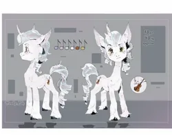 Size: 2133x1672 | Tagged: safe, artist:north wind, derpibooru import, oc, unofficial characters only, pony, unicorn, 2023, abstract background, blushing, character design, colt, eyebrows, foal, full body, gray background, head tilt, horn, image, jpeg, looking at you, male, raised eyebrow, ref, reference sheet, simple background, solo, standing, unshorn fetlocks, white, white body