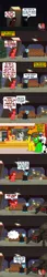 Size: 1280x7370 | Tagged: safe, artist:jasperpie, derpibooru import, sunset shimmer, oc, oc:eleboy, oc:jasper pie, oc:korni bacon, oc:midlightning star façade, oc:noun case, oc:tobias (spider), oc:trail grazer, giant spider, spider, g4, color failure, image, jpeg, minecraft, oh crap, pie's pizzeria, pie's pizzeria (manehattan), pie's pizzeria (ponyville), pony eleboy
