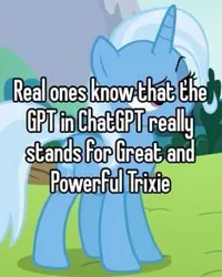 Size: 235x294 | Tagged: safe, derpibooru import, trixie, unicorn, g4, chatgpt, horn, image, jpeg