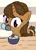 Size: 464x642 | Tagged: safe, artist:cocacola1012, derpibooru import, oc, oc:buttercup shake, food, ice cream, image, mouth hold, png, sprinkles
