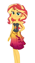 Size: 1080x1920 | Tagged: safe, alternate version, artist:bluemario11, artist:rainbowpaintdash, derpibooru import, sunset shimmer, human, equestria girls, g4, 2d, bare shoulders, breasts, clothes, cutie mark, cutie mark on clothes, female, gold, hand on hip, image, jewelry, long hair, looking at you, multiple variants, necklace, one-piece swimsuit, png, sarong, simple background, smiling, smiling at you, solo, strapless, sunset shimmer's cutie mark, swimsuit, transparent background, wavy hair, wrist cuff