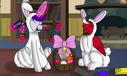 Size: 5030x3030 | Tagged: suggestive, artist:small-brooke1998, derpibooru import, oc, oc:sirius canis major, pegasus, pony, unicorn, basket, bunny suit, candy, clothes, diaper, diaper fetish, easter, easter basket, fetish, food, holiday, horn, image, non-baby in diaper, png, redraw, shatter (transformers), transformers