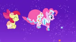 Size: 1280x720 | Tagged: safe, artist:ebotizer, screencap, apple bloom, pinkie pie, earth pony, pony, pinkie apple pie, the best night ever, image, jpeg