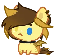 Size: 1444x1080 | Tagged: safe, artist:soda_sodovaya, derpibooru import, oc, oc:duck duck, bat pony, pony, base, chibi, choker, female, heterochromia, image, mare, png