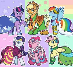 Size: 2008x1843 | Tagged: safe, artist:awessomest29761, derpibooru import, applejack, fluttershy, pinkie pie, rainbow dash, rarity, twilight sparkle, earth pony, pegasus, pony, unicorn, g4, the best night ever, applejack (male), bubble berry, butterscotch, clothes, dress, dusk shine, elusive, gala dress, glasses, horn, image, jpeg, male, mane six, my little pony, rainbow blitz, rule 63, stallion