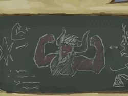 Size: 960x720 | Tagged: safe, artist:shell_s4, derpibooru import, cozy glow, discord, lord tirek, centaur, draconequus, human, taur, g4, animated, chalkboard, eared humanization, female, humanized, image, male, pony coloring, sound, webm, winged humanization, wings
