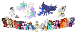 Size: 7764x3379 | Tagged: safe, artist:ouranos98, derpibooru import, derpy hooves, princess celestia, princess luna, oc, oc:abbey roadie, oc:aramau, oc:brawny buck, oc:dawillstanator, oc:dr. wolf, oc:finn the pony, oc:firebrand, oc:goldenfox, oc:ilovekimpossiblealot, oc:ink rose, oc:jasper pie, oc:keyframe, oc:lightning bliss, oc:mad munchkin, oc:magpie, oc:midnight sonata, oc:obabscribbler, oc:ouranos star, oc:silver quill, oc:sweetie bloom, oc:tyandaga, oc:voice of reason, g4, image, png