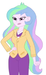 Size: 1700x2779 | Tagged: safe, artist:gmaplay, derpibooru import, edit, vector edit, princess celestia, human, equestria girls, g4, arm behind back, boots, brooch, celestia is not amused, clothes, female, hands behind back, image, jewelry, my little pony equestria girls: rainbow rocks, png, principal celestia, shoes, simple background, solo, transparent background, unamused, vector