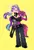 Size: 2493x3645 | Tagged: safe, artist:tomi_ouo, derpibooru import, aria blaze, oc, oc:vivace nocturne, anthro, unicorn, equestria girls, g4, bare shoulders, boots, breasts, canon x oc, choker, clothes, corset, crotch tattoo, duo, duo female, female, flexing, horn, image, midriff, miniskirt, panties, pantyhose, png, shipping, shoes, skirt, tattoo, thong, torn stockings, underwear