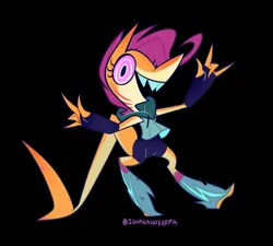 Size: 1500x1350 | Tagged: safe, artist:entropystar, derpibooru import, scootaloo, anthro, demon, digitigrade anthro, hybrid, imp, shark, g4, demonized, female, furry, hellaverse, hellborn, image, jpeg, shark demon, species swap