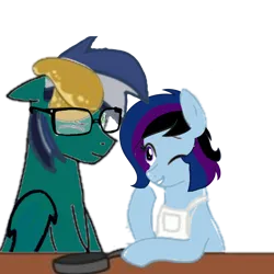 Size: 1378x1378 | Tagged: safe, artist:alexander konev, derpibooru import, oc, oc:alexey konev, oc:maple cake, unofficial characters only, bat pony, bat pony oc, duo, glasses, image, low quality, needs more jpeg, png, simple background