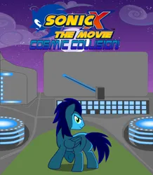 Size: 2835x3250 | Tagged: safe, artist:sonicstreak5344, derpibooru import, oc, ponified, unofficial characters only, pegasus, pony, g4, anime, anime crossover, building, butt, crossover, epic, folded wings, hero, image, laboratory, ledge, logo, looking at you, looking back, looking back at you, male, night, outdoors, pegasus oc, plot, png, road, science fiction, shadow, smiling, smiling at you, solo, sonic the hedgehog, sonic the hedgehog (series), sonic x, stallion, standing on ledge, text, wings