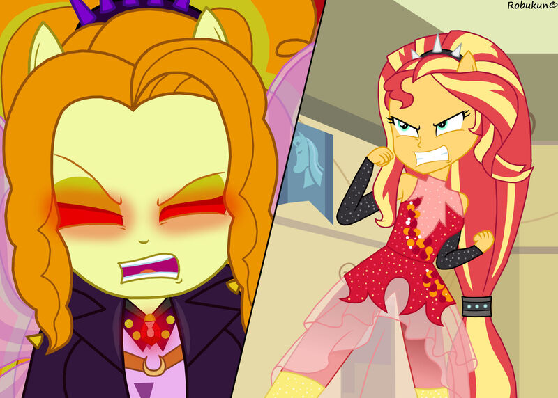 Size: 1920x1372 | Tagged: safe, artist:robukun, derpibooru import, sunset shimmer, human, cheer you on, equestria girls, g4, spoiler:eqg series (season 2), spoiler:hazbin hotel, angry, equestria girls specials, fin wings, fins, glow, glowing eyes, hazbin hotel, hellaverse, image, jpeg, music festival outfit, my little pony equestria girls: better together, my little pony equestria girls: sunset's backstage pass, parody, ponied up, red eyes, reference, scene parody, spoilers for another series, super ponied up, wings