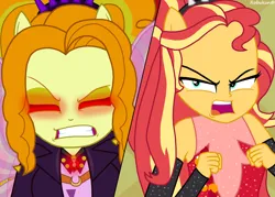 Size: 1920x1372 | Tagged: safe, artist:robukun, derpibooru import, sunset shimmer, human, cheer you on, equestria girls, g4, spoiler:eqg series (season 2), spoiler:hazbin hotel, angry, equestria girls specials, fin wings, fins, glow, glowing eyes, hazbin hotel, hellaverse, image, jpeg, music festival outfit, my little pony equestria girls: better together, my little pony equestria girls: sunset's backstage pass, parody, ponied up, red eyes, reference, scene parody, shrunken pupils, spoilers for another series, super ponied up, wings
