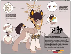 Size: 3903x3000 | Tagged: safe, artist:skitsniga, derpibooru import, oc, oc:mayata, unofficial characters only, pegasus, pony, butt, clothes, colored ears, ear piercing, earring, egyptian pony, eyebrows, eyebrows visible through hair, female, heterochromia, high res, image, jewelry, looking at you, mare, piercing, plot, png, reference sheet, ring, smiling, smiling at you, solo, tail, tail ring, text