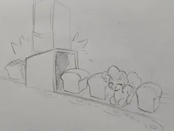 Size: 680x510 | Tagged: safe, artist:caraloh, derpibooru import, pinkie pie, g4, image, jpeg, lying down, ponyloaf, prone, solo