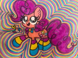 Size: 599x448 | Tagged: safe, artist:doodlepi314, derpibooru import, pinkie pie, g4, bowtie, chibi, clothes, cute, heart, heart eyes, image, pansexual, pansexual pinkie pie, pansexual pride flag, png, pride, pride flag, socks, traditional art, wingding eyes