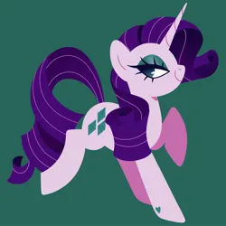 Size: 2300x2300 | Tagged: safe, artist:vivian reed, derpibooru import, rarity, pony, unicorn, g4, female, heart, heart mark, high res, horn, image, jpeg, lidded eyes, limited palette, lineless, mare, smiling, solo, standing on two hooves