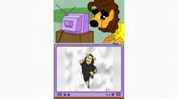 Size: 1080x603 | Tagged: safe, cheese sandwich, pony, sheep, series:pinkie nursery rhymes, cheese sandwich watches pinkie nursery rhymes, crying, exploitable meme, image, jpeg, meme, obligatory pony, television, tv meme