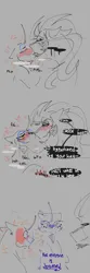 Size: 2000x6000 | Tagged: suggestive, artist:fangyy, derpibooru import, king sombra, sunburst, twilight sparkle, twilight sparkle (alicorn), alicorn, classical unicorn, pony, unicorn, g4, 2026, beard, blushing, blushing profusely, cloven hooves, comic, daddy, dialogue, digital art, doodle, drool, drool string, facial hair, french kiss, gay, glasses, good boy, horn, hug, image, kissing, leonine tail, lewd, male, monochrome, png, ship:somburst, shipping, sketch, traumatized, unshorn fetlocks, wide eyes