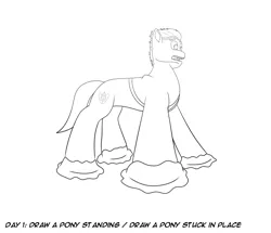 Size: 1525x1309 | Tagged: safe, artist:allonsbro, derpibooru import, hitch trailblazer, earth pony, pony, g5, atg 2022, grayscale, image, male, monochrome, newbie artist training grounds, png, solo, stallion, stuck