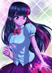 Size: 905x1280 | Tagged: safe, artist:liilica, derpibooru import, twilight sparkle, human, equestria girls, g4, female, image, png, solo, sparkles