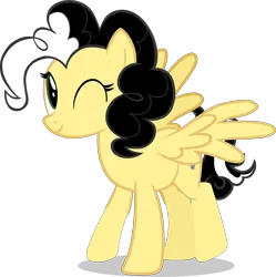 Size: 5035x5051 | Tagged: safe, artist:alicesponycorner, derpibooru import, oc, oc:alice azalea, unofficial characters only, pegasus, pony, g4, .svg available, adobe animate, adobe flash, bipedal, female, female oc, green eyes, image, mane, my little pony, one eye closed, pegasus oc, pinkie pie hair, raised hoof, show accurate, simple background, skunk stripe, smiling, solo, spread wings, svg, tail, transparent background, vector, wings, wink