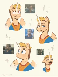 Size: 1664x2195 | Tagged: safe, artist:skysorbett, derpibooru import, ponified, alicorn, human, pony, expressions, homelander, image, jpeg, male, screencap reference, stallion, the boys