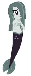 Size: 224x557 | Tagged: safe, artist:ocean lover, artist:selenaede, derpibooru import, marble pie, human, mermaid, equestria girls, g4, bandeau, bare midriff, bare shoulders, base, base used, bashful, belly, belly button, cute, cutie mark, equestria girls-ified, female, fins, fish tail, gray hair, hair over one eye, hands together, humanized, image, long hair, marblebetes, mermaid tail, mermay, midriff, ms paint, png, pretty, purple eyes, shy, simple background, smiling, solo, tail, tail fin, two toned hair, white background
