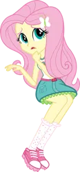 Size: 542x1173 | Tagged: safe, derpibooru import, official, fluttershy, human, equestria girls, g4, .psd available, camp everfree outfits, clothes, converse, denim, denim skirt, female, frown, g4 brand assets, image, my little pony equestria girls: legend of everfree, pants, png, scared, shoes, simple background, skirt, sneakers, socks, solo, transparent background