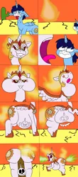 Size: 4100x9339 | Tagged: suggestive, artist:realtyler, derpibooru import, daybreaker, oc, oc:blue thunder, alicorn, pony, g4, burp, butt, cactus, comic, dead, death, desert, disposal, eaten alive, face imprint, fart, female, fetish, image, male, mare, plot, png, poop, pooping, post-vore, scat, skull, stallion, swallowed alive, sweat, vore