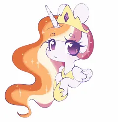 Size: 1576x1640 | Tagged: safe, artist:ribbonline, derpibooru import, princess celestia, alicorn, pony, g4, blushing, bust, cute, cutelestia, ethereal mane, eye clipping through hair, eyebrows, eyebrows visible through hair, eyelashes, female, filly, filly celestia, foal, folded wings, heart, heart eyes, hooves together, image, jpeg, lesbian, lesbian pride flag, looking at you, pride, pride flag, simple background, smiling, sparkles, sparkly mane, starry mane, wingding eyes, wings, younger
