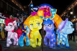 Size: 1700x1133 | Tagged: safe, derpibooru import, applejack, pinkie pie, rainbow dash, twilight sparkle, g4, china, image, irl, jpeg, lantern, lantern festival, photo