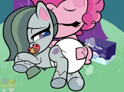 Size: 3900x2880 | Tagged: suggestive, artist:velvetcharm, derpibooru import, marble pie, pinkie pie, g4, my little pony: pony life, 2d, abdl, air pushed out of diaper, clip studio paint, cute, diaper, diaper butt, diaper fetish, diaper package, diapered, female, fetish, image, incest, kissing, lesbian, looking at someone, marbinkie, non-baby in diaper, outdoors, pacifier, pie sisters, pie twins, piecest, png, pony life accurate, poofy diaper, shipping, show accurate, siblings, sisters, twins