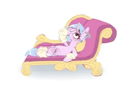 Size: 1754x1240 | Tagged: safe, artist:chiefywiffy, derpibooru import, oc, oc:chiefy, unofficial characters only, pony, unicorn, clothes, ear piercing, earring, eyebrows, eyebrows visible through hair, fainting couch, female, frog (hoof), hooped earrings, horn, image, jewelry, jpeg, leg warmers, legwear, lying down, mare, on back, piercing, side, simple background, solo, underhoof, white background