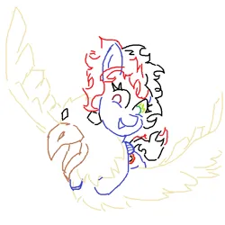 Size: 768x768 | Tagged: safe, derpibooru import, oc, oc:finish line, oc:paper cut, unofficial characters only, bird, eagle, pegasus, heterochromia, image, png, simple background