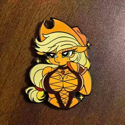 Size: 1280x1280 | Tagged: suggestive, artist:wuyou, derpibooru import, applejack, anthro, earth pony, g4, arm hooves, big breasts, breasts, cleavage, craft, female, image, jpeg, solo, solo female, spherical breasts, sweat