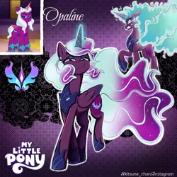 Size: 1080x1080 | Tagged: safe, artist:nkitsune_chan, derpibooru import, opaline arcana, alicorn, pony, g5, female, image, mare, png, redesign, solo