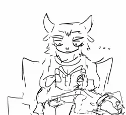 Size: 2048x1886 | Tagged: safe, artist:shell_s4, derpibooru import, cozy glow, lord tirek, centaur, human, taur, g4, ..., black and white, book, couch, duo, female, grayscale, humanized, image, jpeg, male, monochrome, sitting, sketch, winged humanization, wings