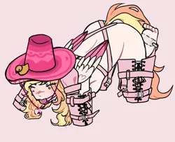 Size: 2102x1704 | Tagged: suggestive, artist:malware, artist:uncult, derpibooru import, oc, oc:pata pop, unofficial characters only, bird, duck, human, ass, ballgag, barefoot, bdsm, bitchsuit, blushing, bondage, bondage mitts, boots, breasts, butt, clothes, commission, crying, erotic tickling, eyes closed, feet, female, femsub, fetish, foot fetish, gag, hat, humanized, humanized oc, image, laughing, nudity, pink background, png, rubber duck, shoes, simple background, solo, solo female, sombrero, submissive, tail, tailed humanization, tears of laughter, tickle fetish, tickle roller, tickle torture, tickling, winged humanization, wings, ych result