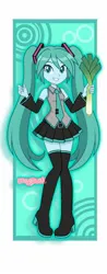 Size: 640x1632 | Tagged: safe, artist:pattyphanusri25, derpibooru import, human, equestria girls, g4, clothes, cute, equestria girls-ified, female, hatsune miku, heart, heart background, image, jpeg, leek, necktie, palindrome get, pigtails, skirt, twintails, vocaloid