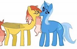 Size: 1967x1251 | Tagged: safe, artist:jacobxxcraft pl, derpibooru import, trixie, oc, oc:majonezik, g4, canon x oc, image, jpeg, kissing, male, male pregnancy, pregnant, shipping, why