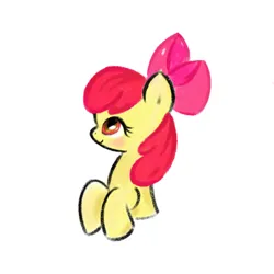 Size: 1000x1000 | Tagged: safe, artist:rainbowpie, ponerpics import, apple bloom, earth pony, pony, bloomabetes, cute, female, filly, foal, image, jpeg, simple background, torso, white background