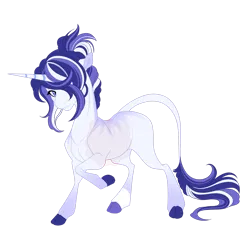 Size: 1280x1280 | Tagged: safe, artist:gigason, derpibooru import, oc, oc:violet weapon, pony, unicorn, cloven hooves, female, horn, image, leonine tail, mare, obtrusive watermark, offspring, parent:shining armor, parent:starlight glimmer, parents:shininglimmer, png, quadrupedal, simple background, solo, tail, transparent background, watermark