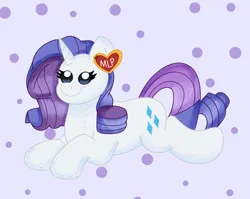 Size: 1280x1017 | Tagged: safe, artist:sparkly-retsuko, derpibooru import, rarity, pony, g4, image, jpeg, lying down, plushie, prone, quadrupedal, solo