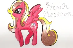 Size: 740x484 | Tagged: safe, artist:imsya, derpibooru import, oc, oc:french macaron, pegasus, pony, female, image, mare, pegasus oc, png, solo, traditional art